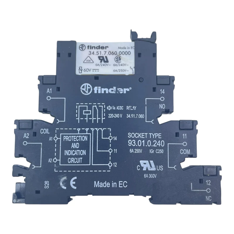 Finder Relais Steckrelais mit Sockel 34.51.7.060.0000 93.01.0.240 Steckrelais