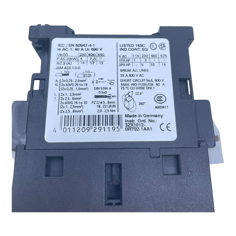 Siemens Leistungsschütz 7,5kW 3RT1025-3AP00 Leistungsschütz Siemens Industrie