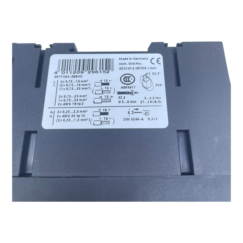 Siemens Leistungsschütz 3RT1034-3BB4 Leistungsschütz von Siemens Industrie