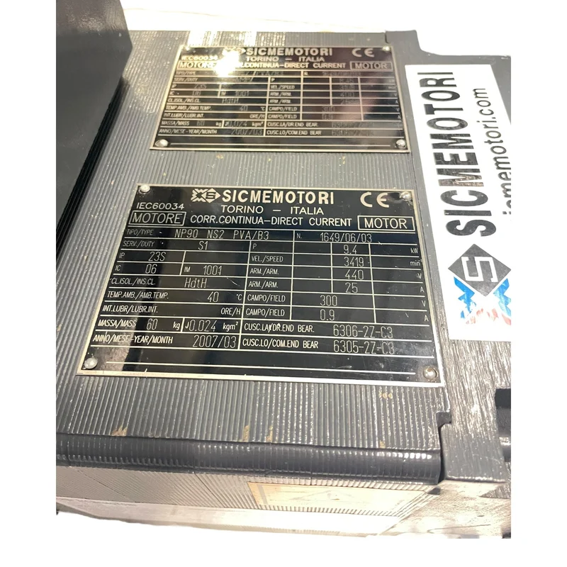 Sicmemotori Gleichstrommotor NP90 NS2 PVA/B3 9,4kW 440V 3419min⁻¹ Indsutrie
