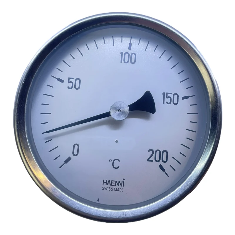 Haenni Bimetall-Thermometer 0–200°C Edelstahl-Fühler | Thermometer von Haenni