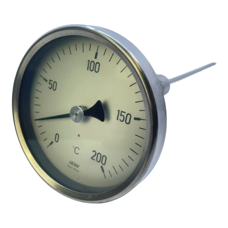 Haenni Bimetall-Thermometer 0–200°C Edelstahl-Fühler Bimetall-Thermometer