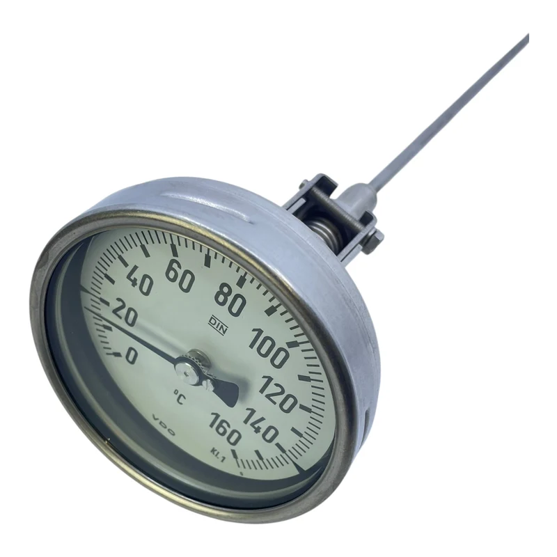 VDO Bimetall Thermometer 0–160°C DIN Kl.1 Einsteckfühler Edelstahl Industrie