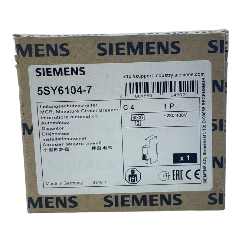 Siemens Leistungsschutzschalter 5SY6104-7 für den Industriellen Nutzen geeignet
