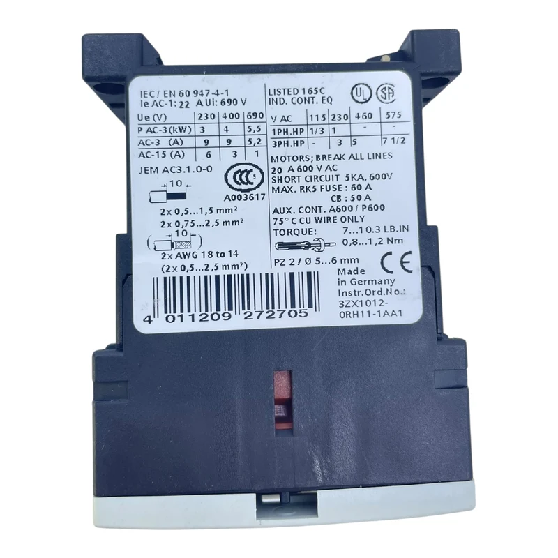 Siemens Leistungsschütz 24V 3RT1016-1BB41 Siemens für die Industrie vorgesehen