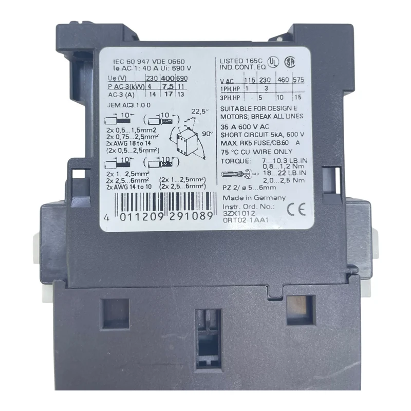 Siemens Leistungsschalter 3RT1025-1B Siemens für die Industrie vorgesehen