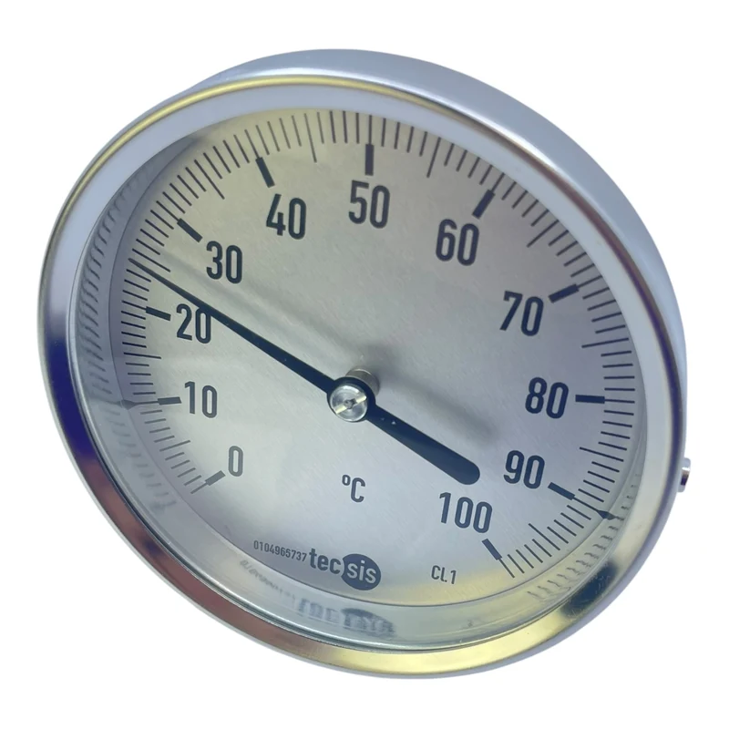 Tecsis 0–100 °C Thermometer Bimetall Ø100mm Fühler L=100mm Gewinde G½B