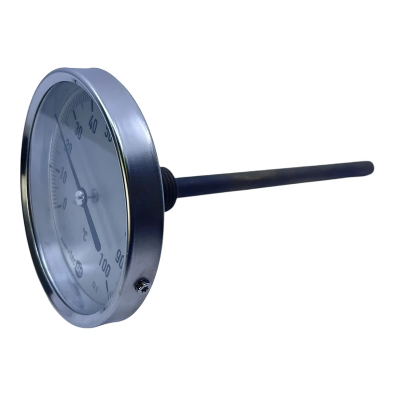 Tecsis 0–100 °C Thermometer Bimetall Ø100mm Fühler L=100mm Gewinde G½B