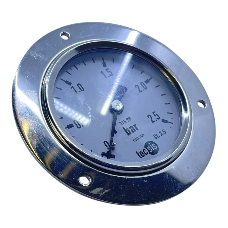 Tecsis Manometer 316SS Druckanzeige 0–2,5 bar Frontflansch CL2.5