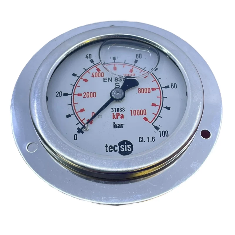 Tecsis Manometer EN 837 Druckanzeige 0–100 bar 316SS kPa Skala CL1.6