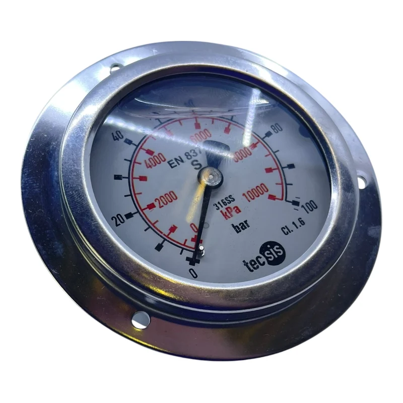 Tecsis Manometer EN 837 Druckanzeige 0–100 bar 316SS kPa Skala CL1.6