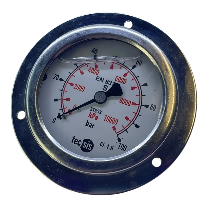 Tecsis Manometer EN 837 Druckanzeige 0–100 bar 316SS kPa Skala CL1.6