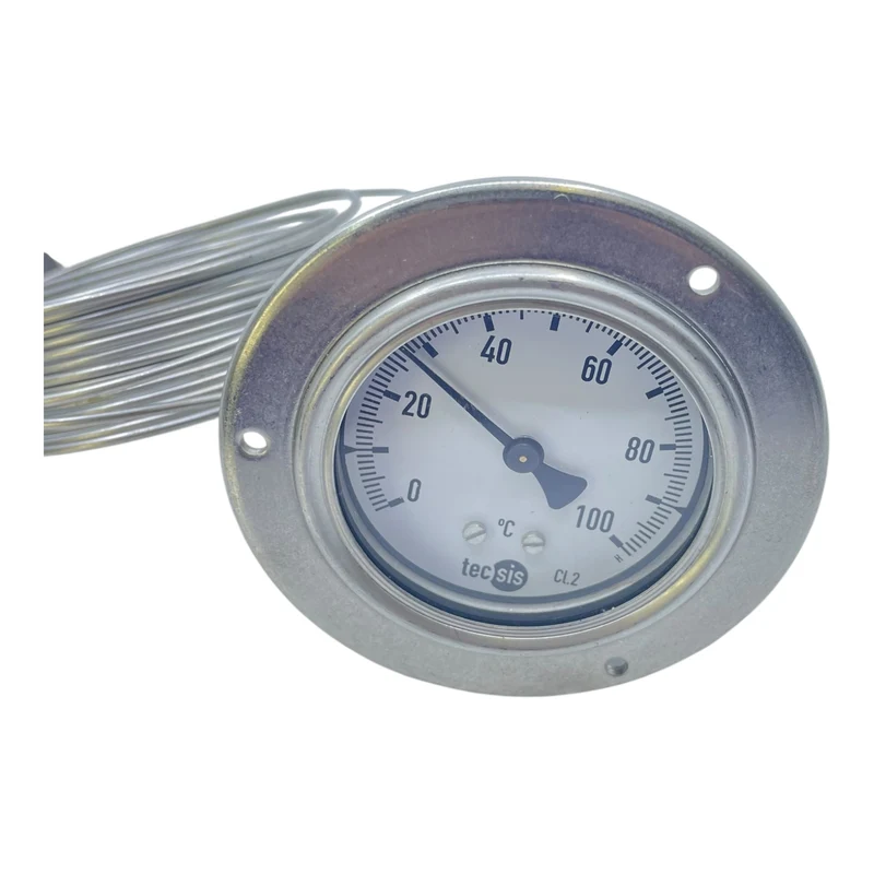 Tecsis Bimetall Thermometer 0–100°C mit Kapillarrohr und Tauchhülse