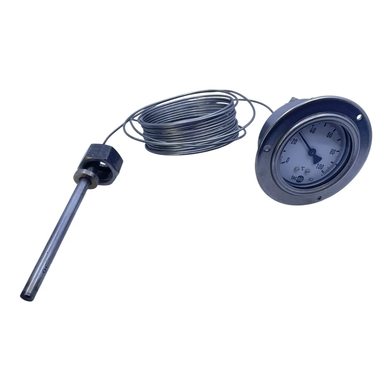 Tecsis Bimetall Thermometer 0–100°C mit Kapillarrohr und Tauchhülse