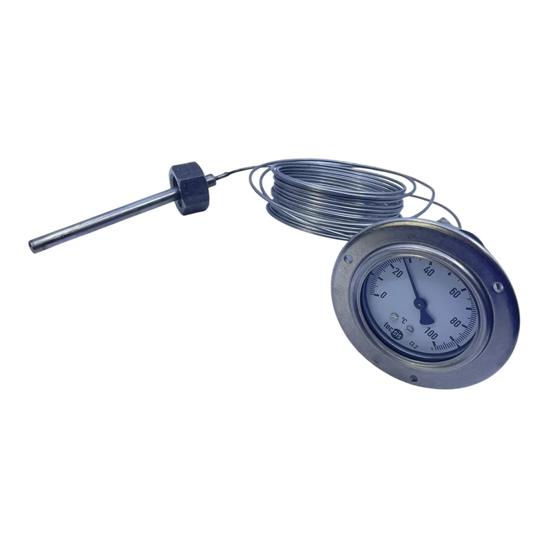 Tecsis Bimetall Thermometer 0–100°C mit Kapillarrohr und Tauchhülse