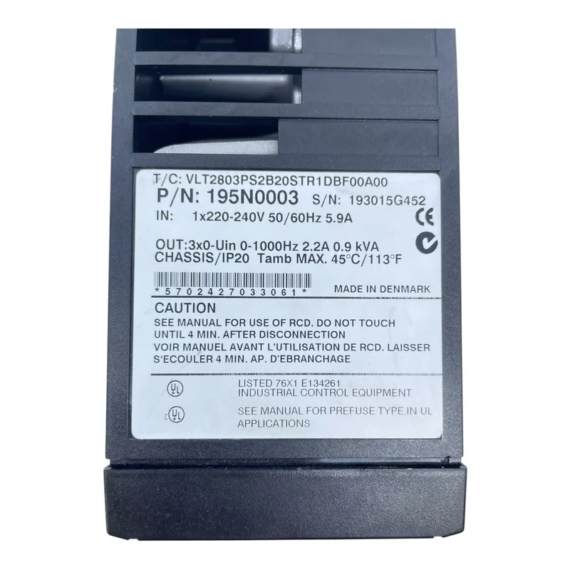 Danfoss Frequenzumrichter 0,9kVA VLT 2800 195N0003 220-240V 5,9A
