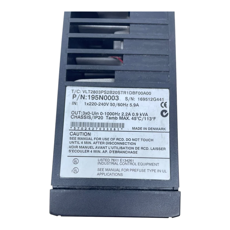 Danfoss Frequenzumrichter 0,9kVA VLT 2800 195N0003 220-240V 5,9A Industrie
