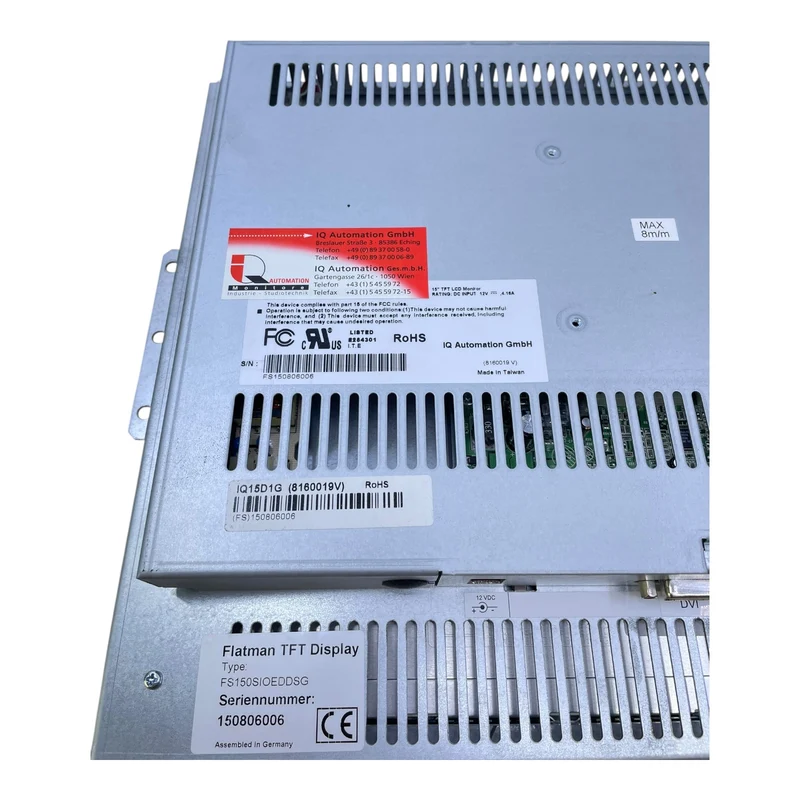 IQ Automation Flatman TFT Display 15" FS150SIOEDDSG Industrie-Monitor