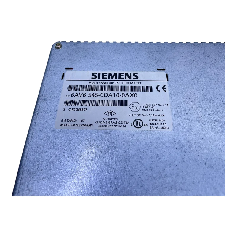 Siemens SIMATIC Multi Panel MP 370 Touch 12" TFT 6AV6545-0DA10-0AX0 HMI