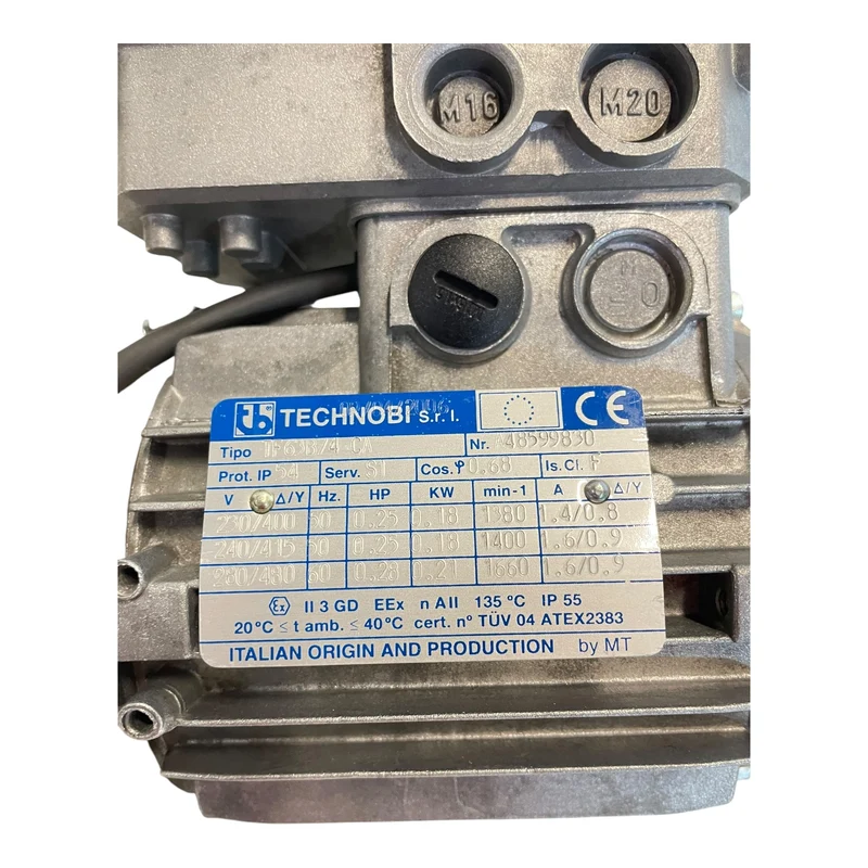 Technobit Elektromotor 0,18kW DF63B/4-CA 230/400V 50Hz IP55 mit Bremse