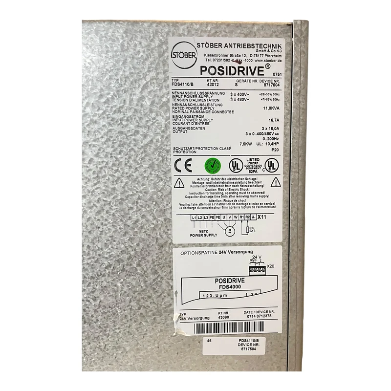 Stöber Frequenzumrichter POSIDRIVE FDS4110/B 7,5kW 3x400V