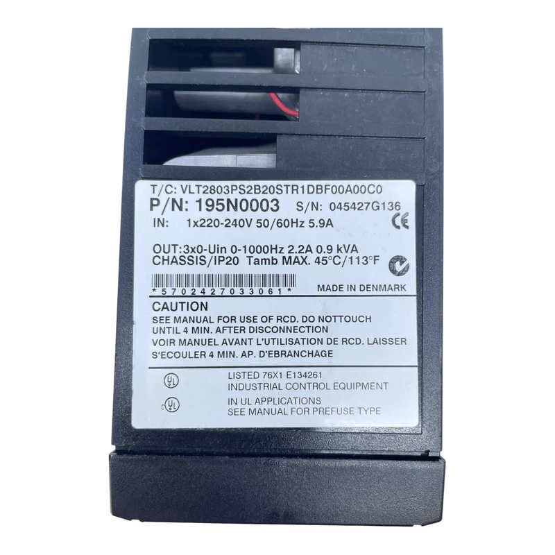 Danfoss Frequenzumrichter 0,9kVA VLT 2800 195N0003 220-240V 5,9A