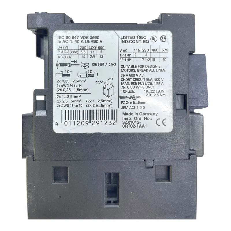 Siemens Schütz 3RT1026-3B Siemens 3RT1026-3B Schütz für die Industrie Vorgesehen