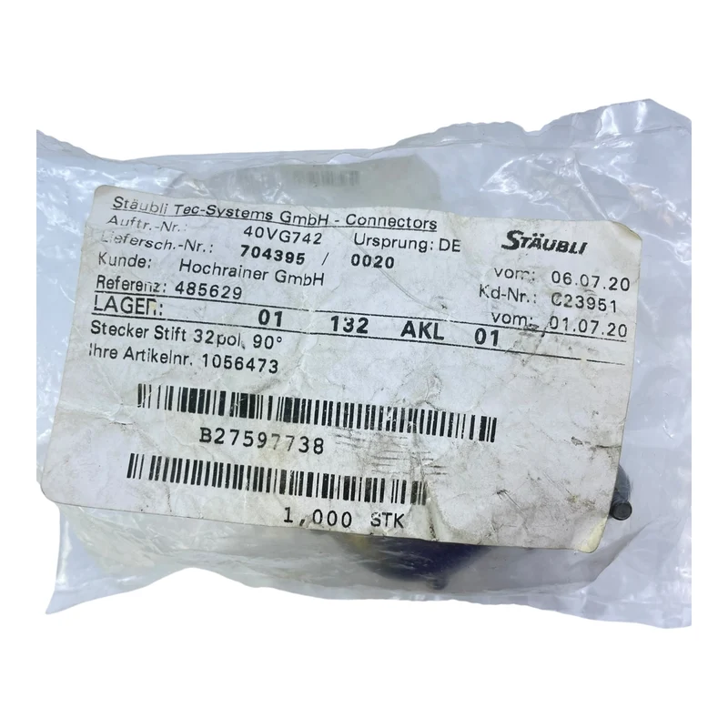 Stäubli Anschlussstecker B27597738 32-polig 90° MPS130