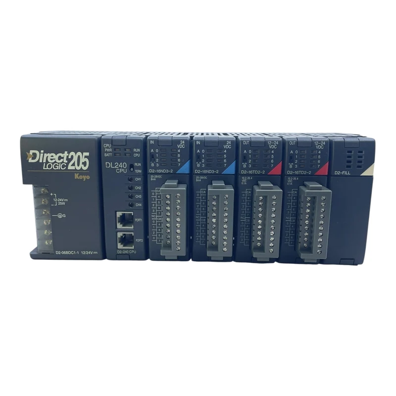 Koyo DirectLogic 205 SPS DL240 + D2-16ND3-2 + D2-16TD2-2 Module