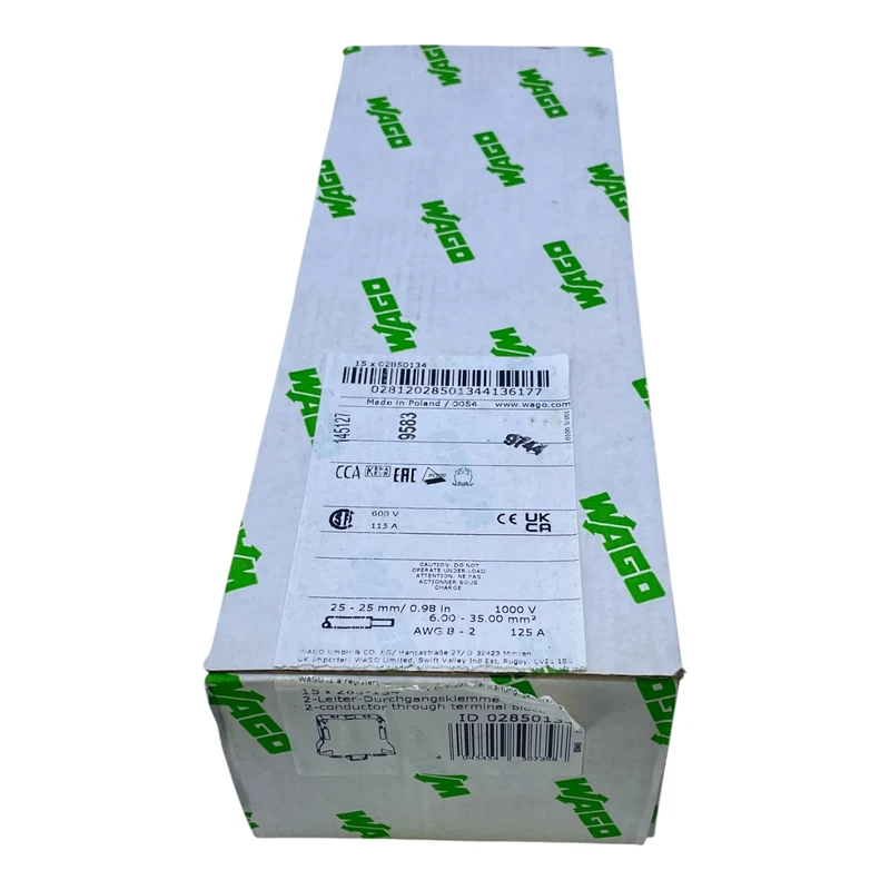 WAGO 2-Leiter-Durchgangsklemme 285-134 25mm² 1000V 125A VE:16Stk