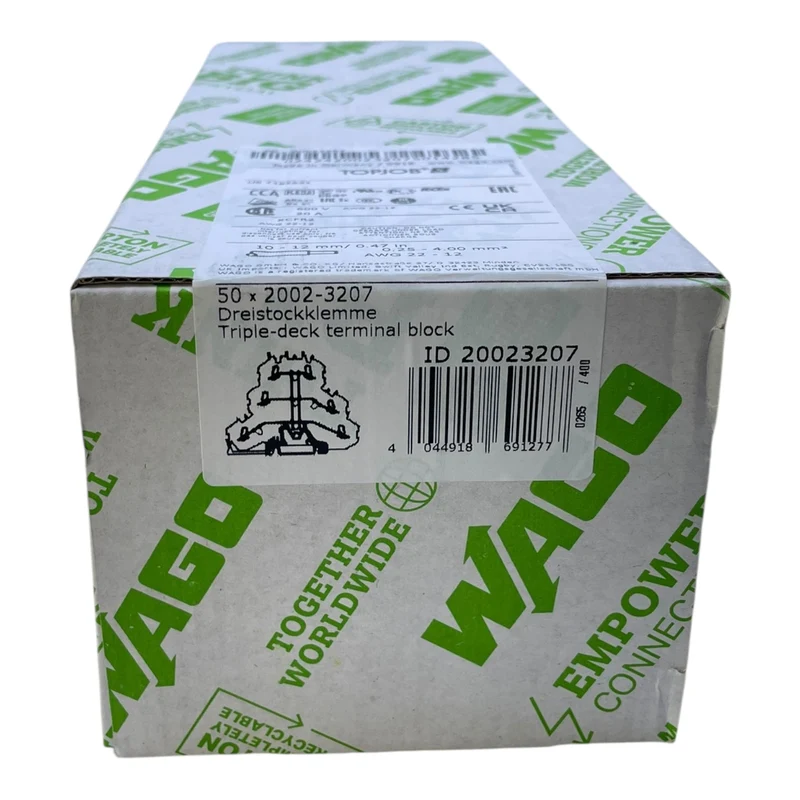 WAGO Dreistockklemme Schutzleiterklemme 2002-3207 TOPJOB S 20A 500V VE:50 Stück