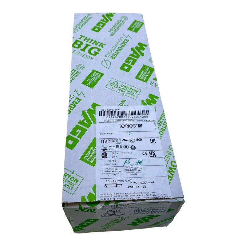 WAGO Dreistockklemme Schutzleiterklemme 2002-3207 TOPJOB S 20A 500V VE:50 Stück