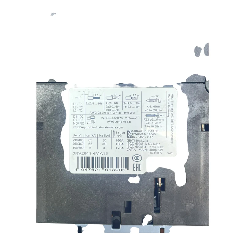 Siemens Motorschutzschalter 80-100 A 3RV2041-4MA15 Sirius Class 10