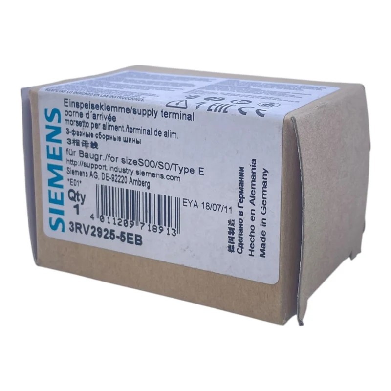 Siemens Einspeiseklemme 3RV2925-5EB für Baugröße S00/S0 Typ E