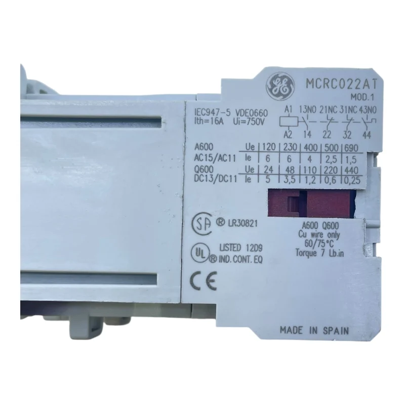 General Electric Schütz MCRC022AT 24V DC 16A 4-polig Hilfsschütz