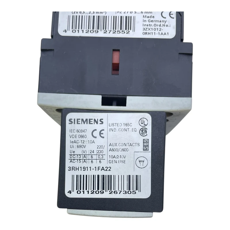 Siemens 3RT1015-1BB42 Leistungsschütz Hilfsschütz 3RH1911-1FA22+011209267305