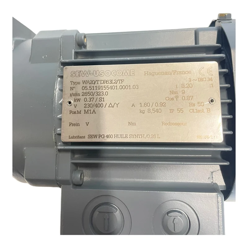 SEW WA20/TDR63L2/TF Getriebemotor 0,37kW für Industriellen Einsatz Getriebemotor