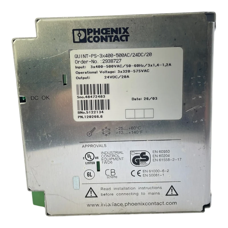 Phoenix Contact 2938727 Netzteil Quint-PS-3x400-500AC/24DC/20 Phoenix Contact 29