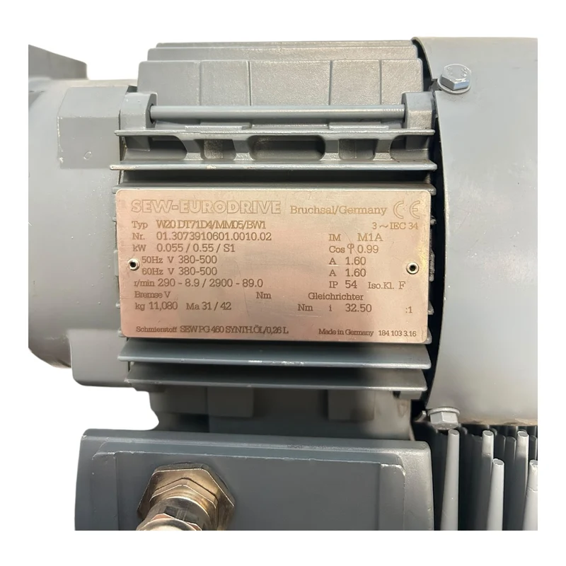 SEW Getriebemotor 0,55kW W20DT71D4/MM05/BW1 SEW Getriebemotor W20DT71D4/MM05/BW1