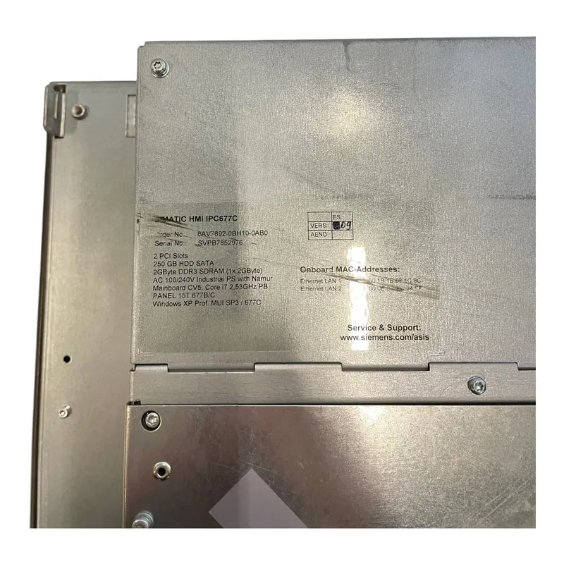Siemens 6AV7892-0BH10-0AB0 Simatic HMI Panel-PC für industriellen Einsatz Panel
