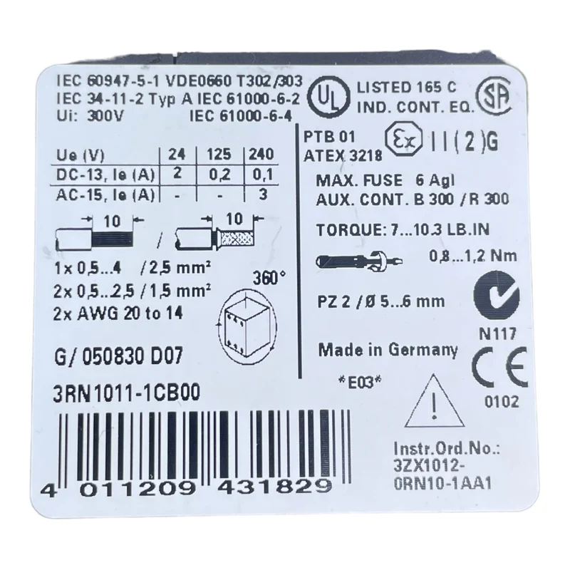 Siemens 3RN1011-1CB00 Thermistor-Motorschutz für industriellen Einsatz Siemens