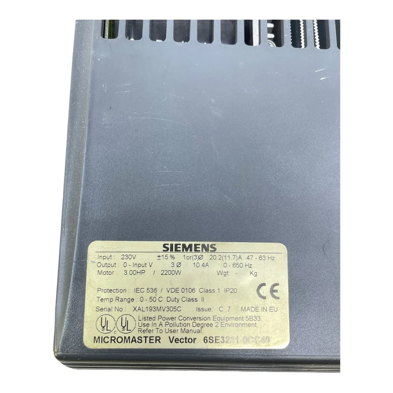 Siemens Micromaster Vector 6SE3221-0CC40 Frequenzumrichter für Industrie Einsatz