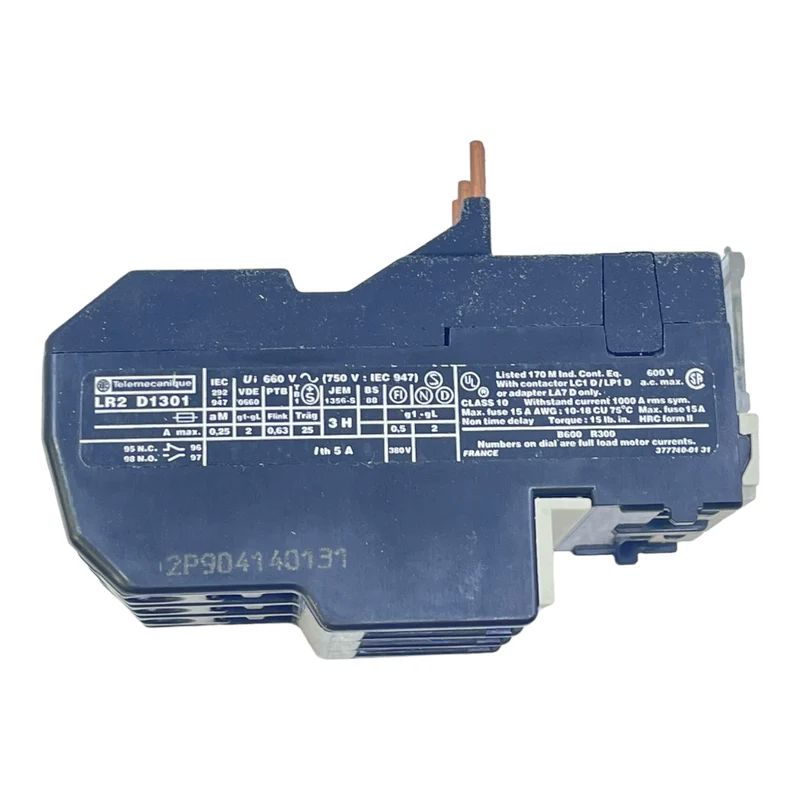 Telemecanique LR2D1301 Überlastrelais für industriellen Einsatz TelemecaniqueHersteller: Telemecanique Typ/Herstellernummer: LR2D1301 Produktart: Überlastrelais Zustand: Neu