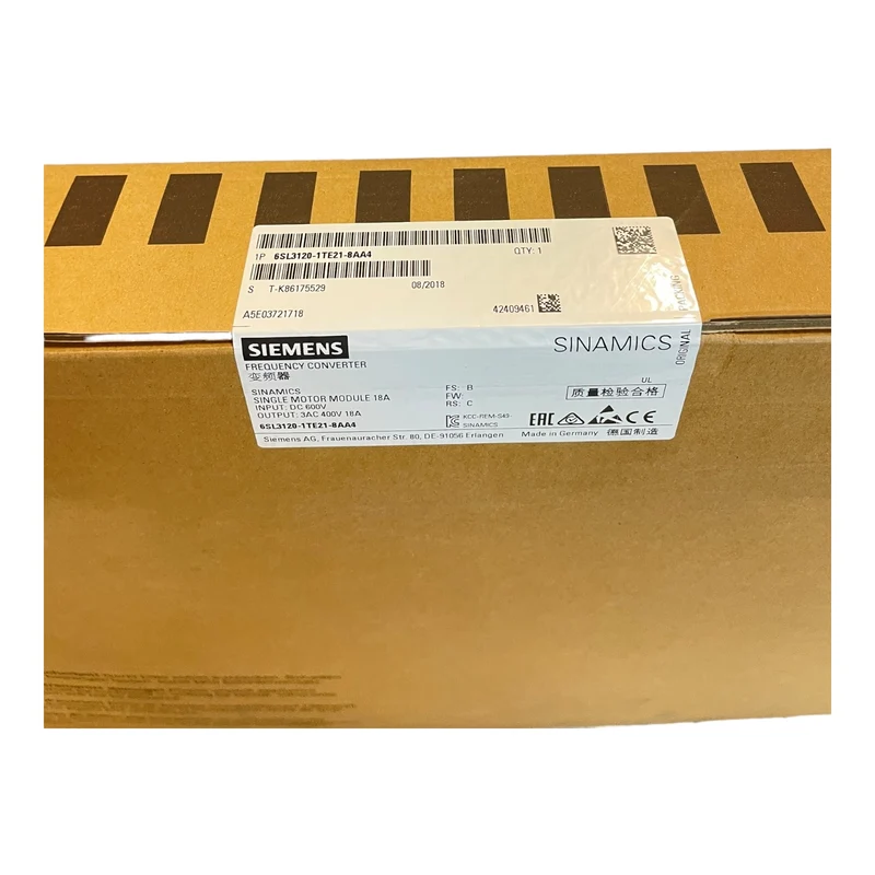 Siemens 6SL3120-1TE21-8AA4 SINAMICS S120 Single Motor-Module DC 600V 3AC 400V