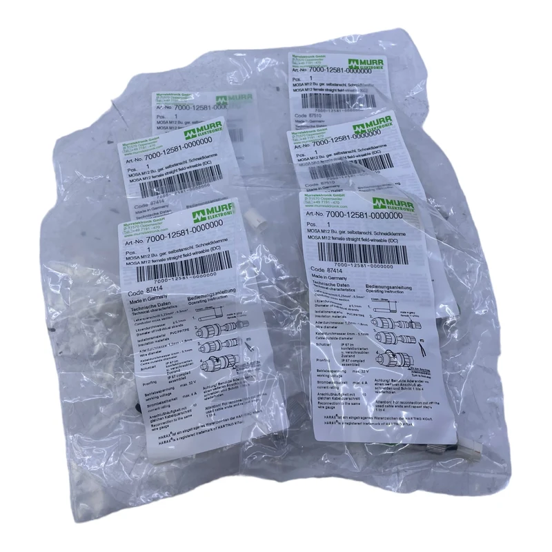 Murr 7000-12581-0000000 M12 Bu. 0° A-kod. Schneidklemmanschluss VE:5stk/pcs