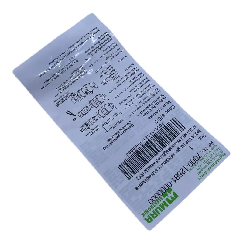 Murr 7000-12581-0000000 M12 Bu. 0° A-kod. Schneidklemmanschluss VE:5stk/pcs