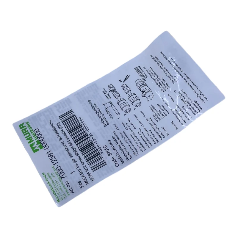 Murr 7000-12581-0000000 M12 Bu. 0° A-kod. Schneidklemmanschluss VE:5stk/pcs