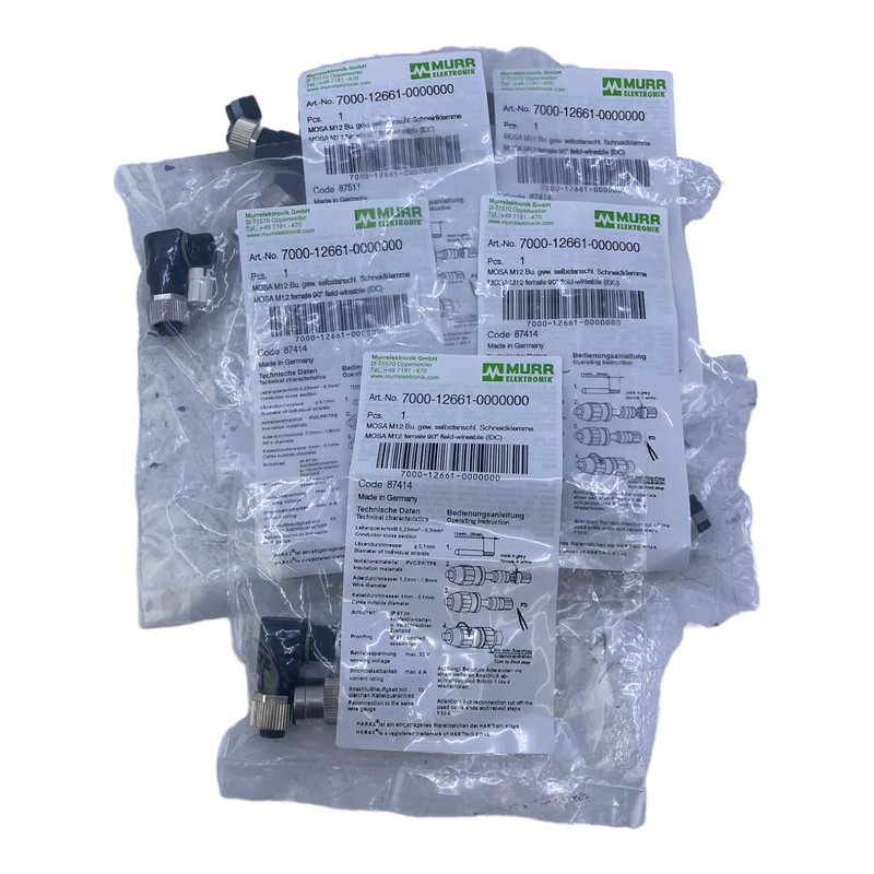 Murr 7000-12661-0000000 M12 Bu. 90° A-kod. Schneidklemmanschluss VE:5stk/pcs
