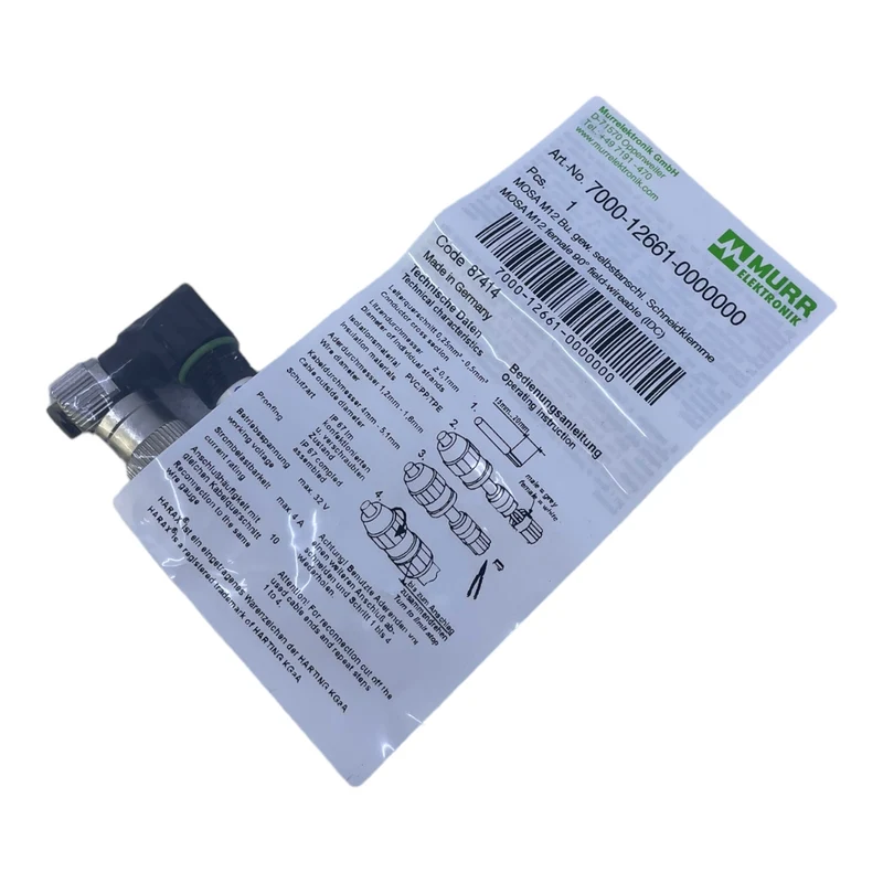 Murr 7000-12661-0000000 M12 Bu. 90° A-kod. Schneidklemmanschluss VE:5stk/pcs