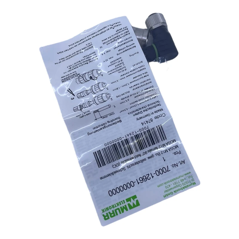 Murr 7000-12661-0000000 M12 Bu. 90° A-kod. Schneidklemmanschluss VE:5stk/pcs